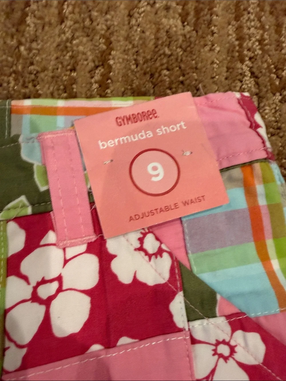 Gymboree Pink Patchwork Floral Shorts with Matching Headband